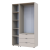 Nyílóajtós gardróbszekrény Doros Gelár kasmír 2 bútorlap / Tükör 116,5x49,5x203,4 (80737655)