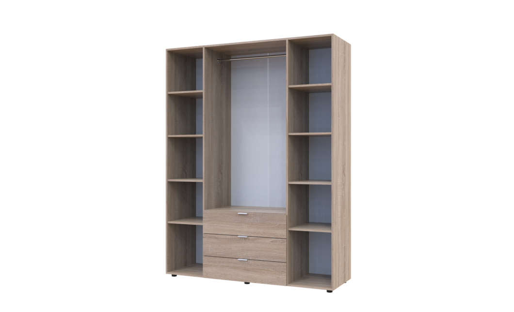 Nyílóajtós gardróbszekrény Doros Gelár Sonoma tölgy 4 bútorlap 155x49,5x203,4 (80397560)