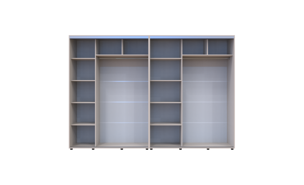 Tolóajtós gardróbszekrény Doros Sigma Slim kasmír 2+2 ajtó 310x60x214.4 (42005609)
