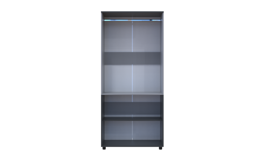 Nyílóajtós gardrobszekrény Doros Thorn Antracit/Szürke 2 ajtó vállfás 90x51,6x200 (44900471)