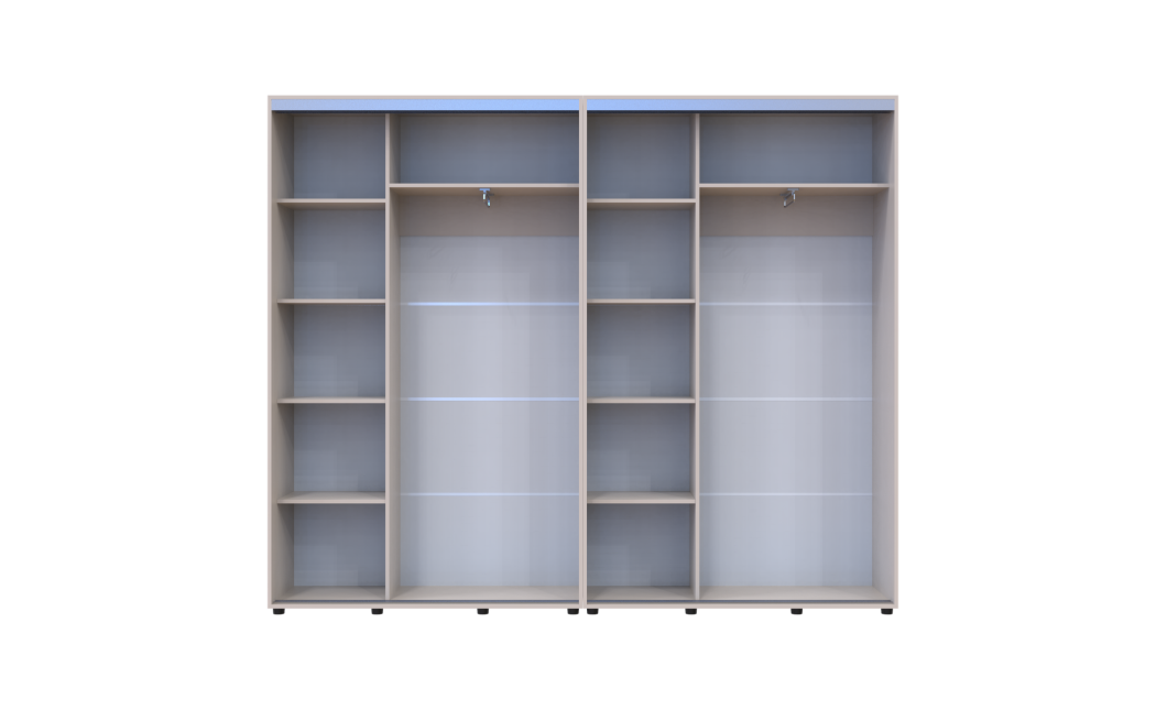 Tolóajtós gardróbszekrény Doros Sigma Slim kasmír 2+2 ajtó 260x45x214.4 (42005598)