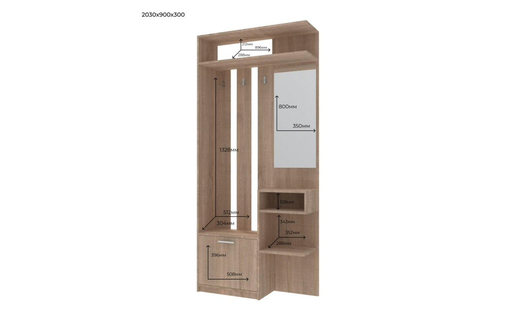Előszobaszekrény Doros Riviera Sonoma tölgy 91,5x30x203 (81336222)