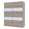 Tolóajtós gardróbszekrény Doros L-Caiser Sonoma tölgy / Fehér Klondike 2 bútorlap 180x60x213 (65789455)
