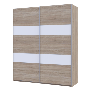 Tolóajtós gardróbszekrény Doros L-Caiser Sonoma tölgy / Fehér Klondike 2 bútorlap 180x60x213 (65789455)