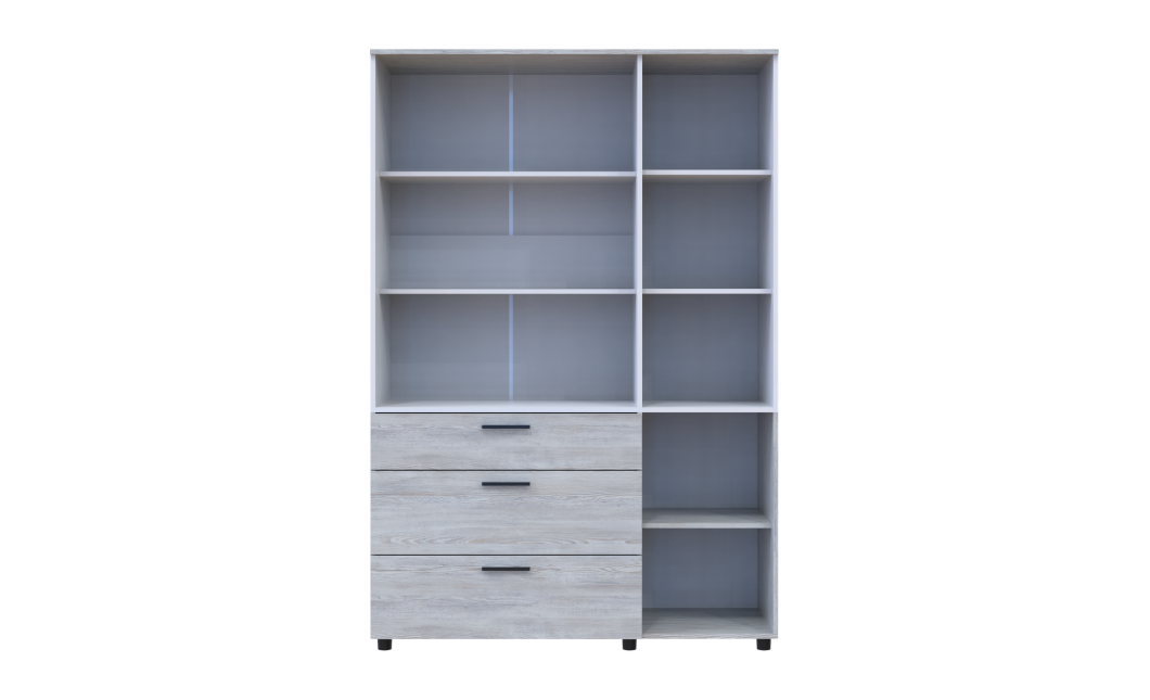Nyílóajtós gardrobszekrény Doros Thorn Natti Lúcc/Fehér 3 ajtó/3 fiók polcokkal 135x51,6x200 (44900510)