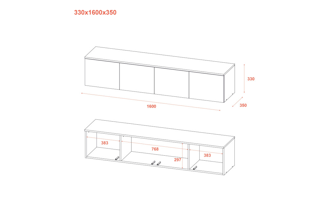 TV-állvány Doros Levia Сannolo 4 ajtó 160х35х33 (41516197)