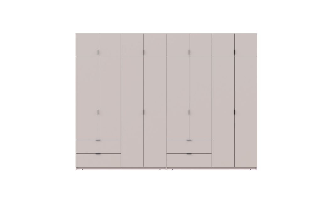 Gardróbszekrény szett Doros Lukas kasmír/kasmír 4+4 ajtós 320x50x240 (42005128)