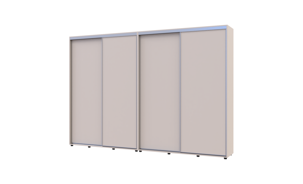 Tolóajtós gardróbszekrény Doros Sigma Slim kasmír 2+2 ajtó 310x45x214.4 (42005608)