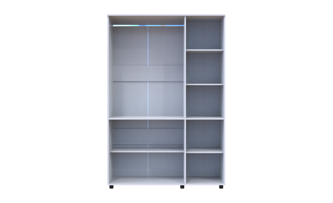 Nyílóajtós gardrobszekrény Doros Thorn Fehér 3 ajtó vállfás 135x51,6x200 (44900483)