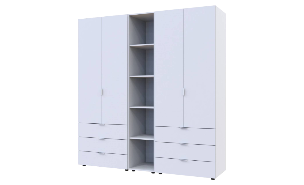 Gardróbszekrény szett Doros Gelár nyitott polccal 2+2 bútorlap 193,2x49,5x203,4 (42005031)