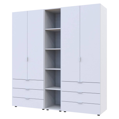 Gardróbszekrény szett Doros Gelár nyitott polccal 2+2 bútorlap 193,2x49,5x203,4 (42005031)