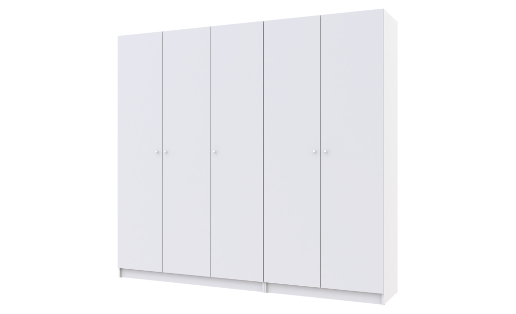 Nyílóajtós gardróbszekrény Doros Promo Fehér 2+3 bútorlap 225x48x204 (42005004)
