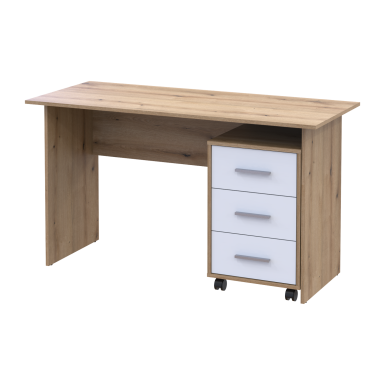 Számítógépasztall Doros T3 Ewok tölgy / Fehér 120x60x78 (41901064)