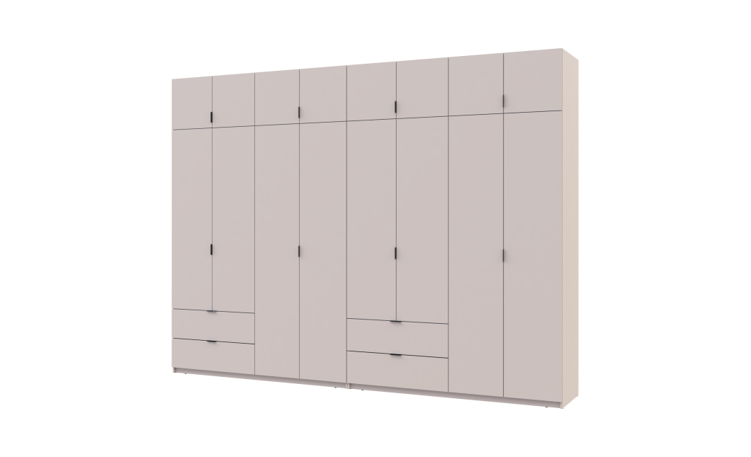 Gardróbszekrény szett Doros Lukas kasmír/kasmír 4+4 ajtós 320x50x240 (42005128)