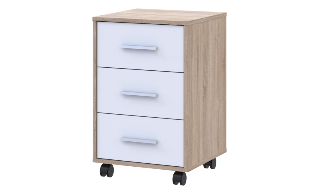 Kerekes szekrény Doros T3 Sonoma tölgy / Fehér 43x42x66,4 (41902060)