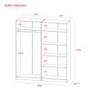Gardróbszekrény szett Doros Promo polcokkal Sonoma tölgy 2+2 bútorlap 180x48x204 (44900287)