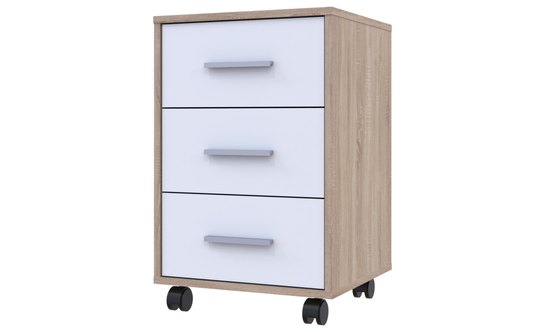 Kerekes szekrény Doros T3 Sonoma tölgy / Fehér 43x42x66,4 (41902060)
