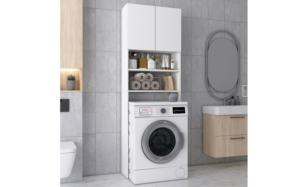 Mosógép szekrény Doros Lola Mini Fehér 64x26,6x190 (41516023)