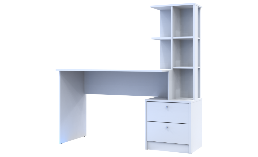 Felépítményes számítógépasztal Doros T7 Fehér 136x55x138 (81373482)