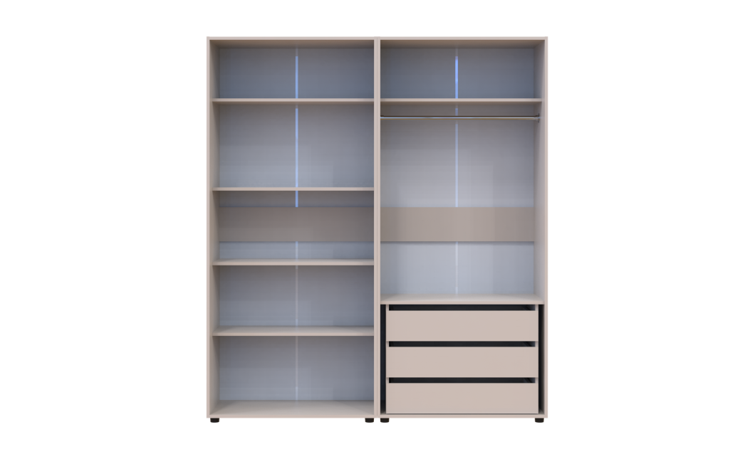Gardróbszekrény polcokkal és fiókokkal Doros Kasper Kasmír 2+2 ajtó 180x48x204 (42005534)