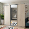 Tolóajtós gardróbszekrény Doros City light Sonoma tölgy 2 bútorlap / 1 tükör 225х60х225 (42002135)