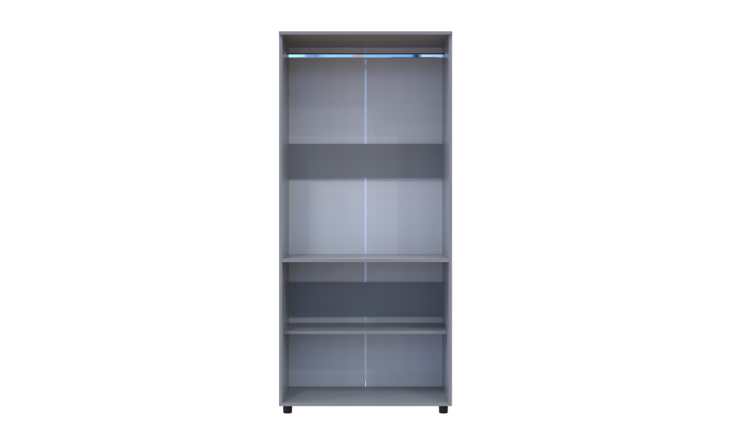 Nyílóajtós gardrobszekrény Doros Thorn Szürke 2 ajtó vállfás 90x51,6x200 (44900439)