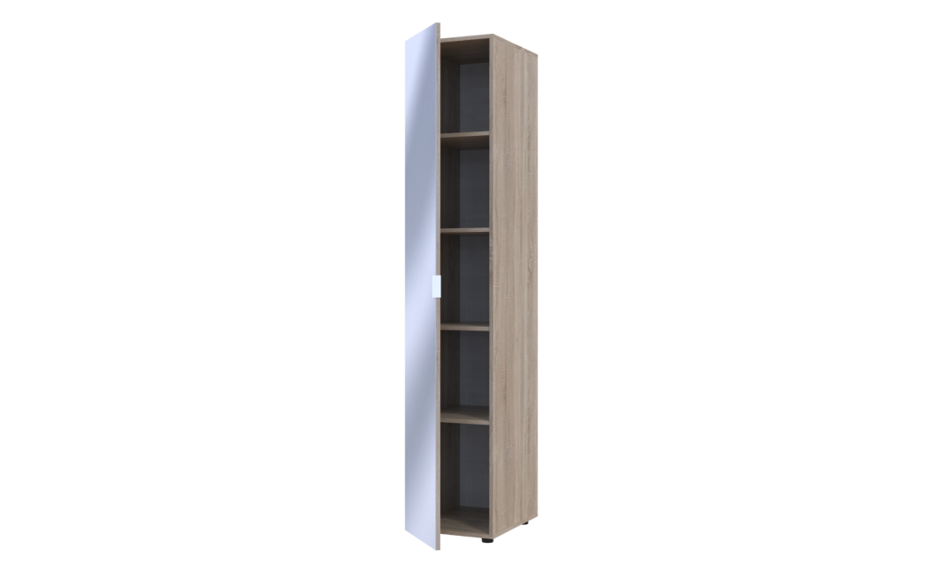 Nyílóajtós gardróbszekrény Doros Gelár Sonoma tölgy Tükör 39x49,5x203,4 (44900243)