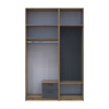 Nyílóajtós gardrobszekrény Doros Rondi akasztóval, tükörrel és felsőszekrénnyel Artizán tölgy/Grafit 2 ajtós 142×52×236 (42005275)
