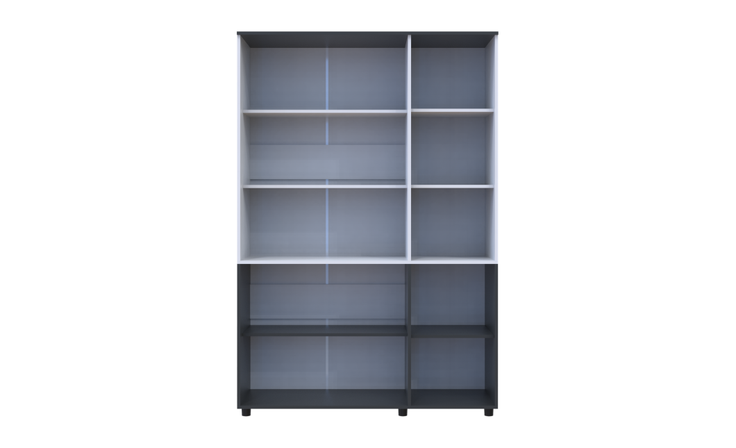Nyílóajtós gardrobszekrény Doros Thorn Antracit/Fehér 3 ajtó polcokkal 135x51,6x200 (44900516)
