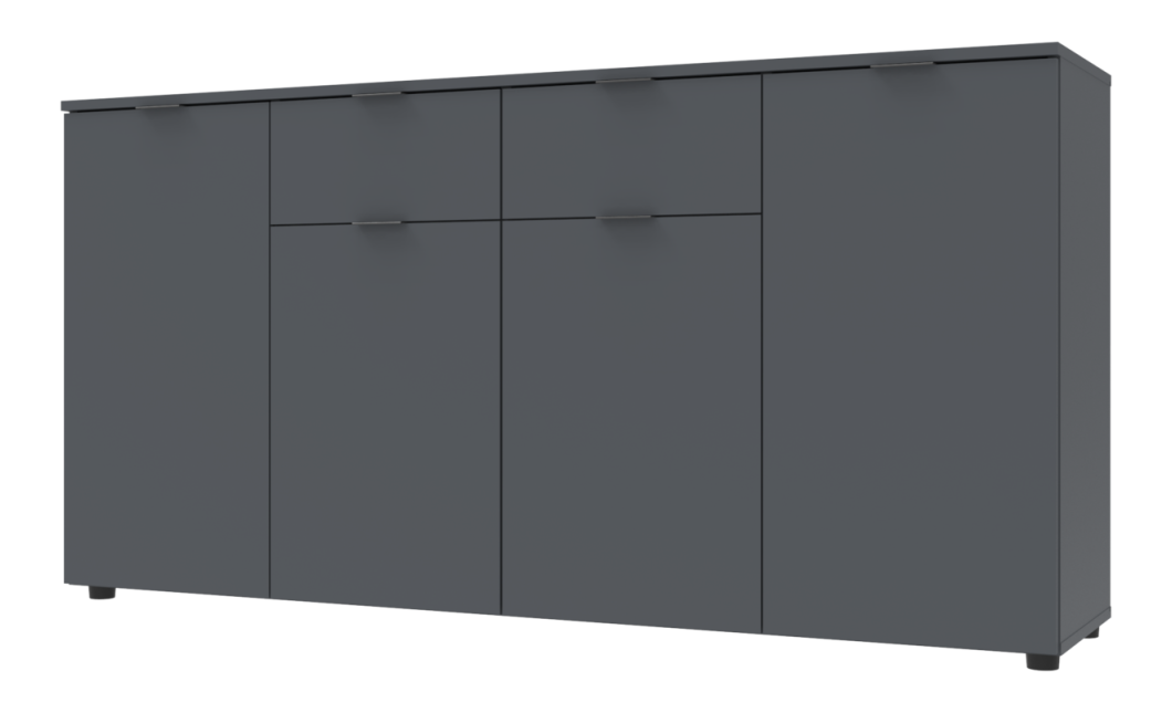 Komód Doros Ron 7 Grafitszürke 4 bútorlap 2 Fiók 160x38x81 (44900236)