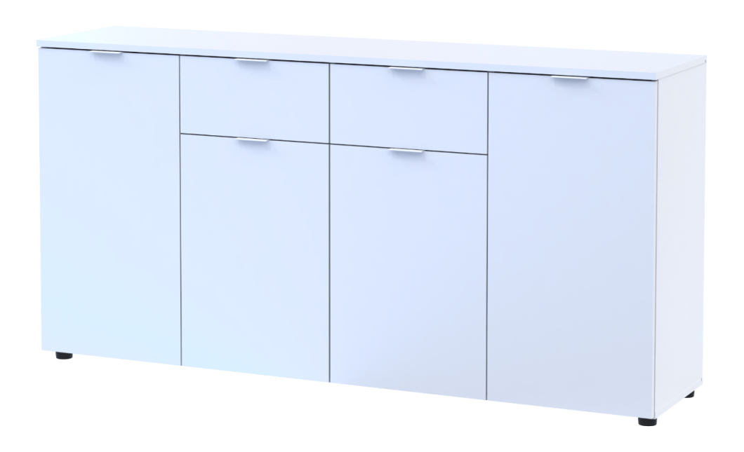 Komód Doros Ron 7 Fehér 4 bútorlap 2 Fiók 160x38x81 (44900222)