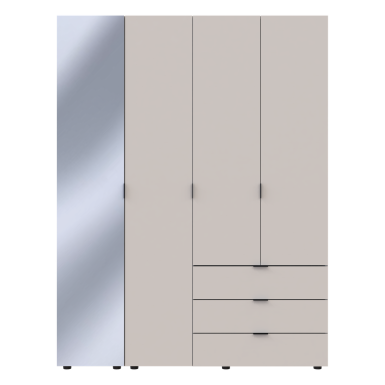 Nyílóajtós gardróbszekrény Doros Gelár kasmír 3 bútorlap / Tükör 155x49,5x203,4 (80737657)