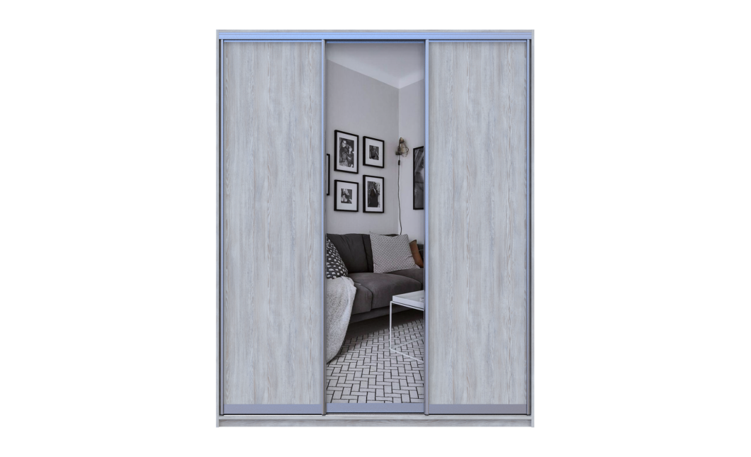 Tolóajtós gardróbszekrény Doros City light Natti Lúc 2 bútorlap / 1 tükör 180x60x225 (80736522)