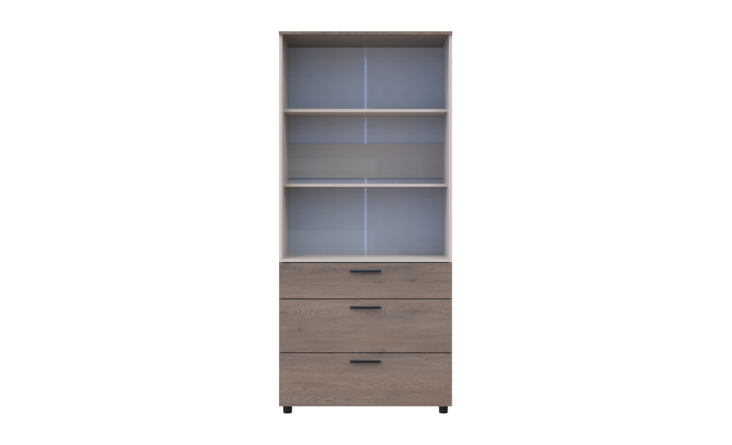 Nyílóajtós gardrobszekrény Doros Thorn Cremona Cannolo/Kasmír 2 ajtó/3 fiók polcokkal 90x51,6x200 (44900454)