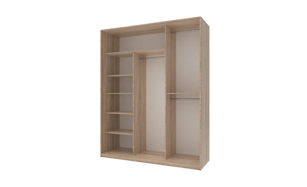 Tolóajtós gardróbszekrény Doros City light Sonoma tölgy 3 bútorlap 180х60х225 (42002003)
