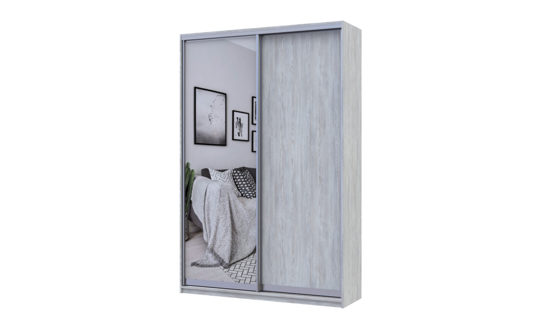 Tolóajtós gardróbszekrény Doros City light Natti Lúc 1 bútorlap / 1 tükör 120x60x225 (80736498)
