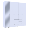 Nyílóajtós gardróbszekrény Doros Gelár Fehér 4 bútorlap / Tükör 194x49,5x203,4 (42002160)