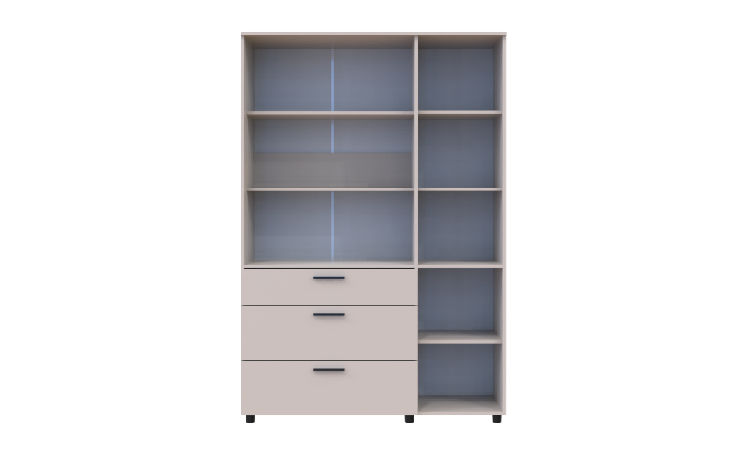Nyílóajtós gardrobszekrény Doros Thorn Kasmír 3 ajtó/3 fiók polcokkal 135x51,6x200 (44900498)