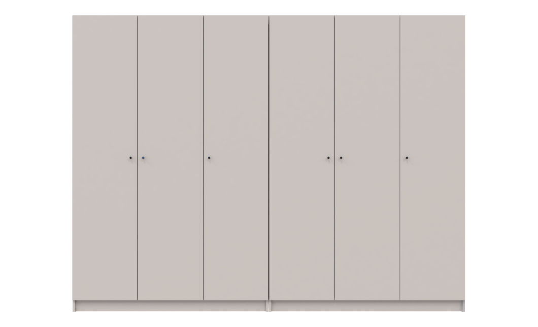 Nyílóajtós gardróbszekrény Doros Promo kasmír 3+3 bútorlap 270x48x204 (80737674)