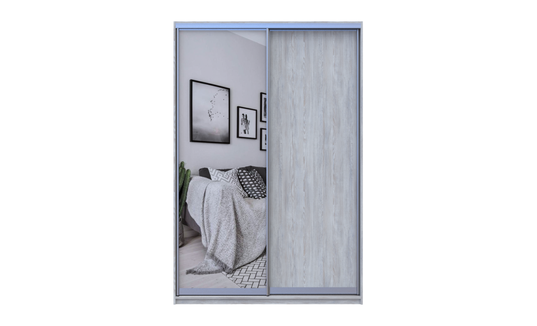 Tolóajtós gardróbszekrény Doros City light Natti Lúc 1 bútorlap / 1 tükör 120x60x225 (80736498)