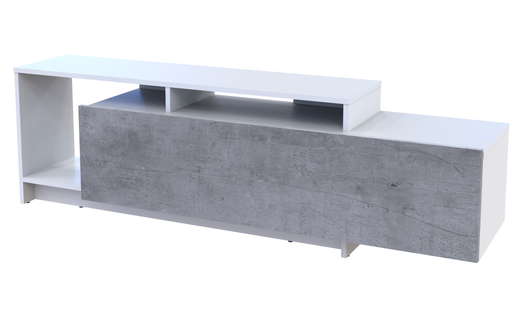 TV-álvány Doros U2 Beton / Fehér bútorlap 160x38x48 (41510090) 