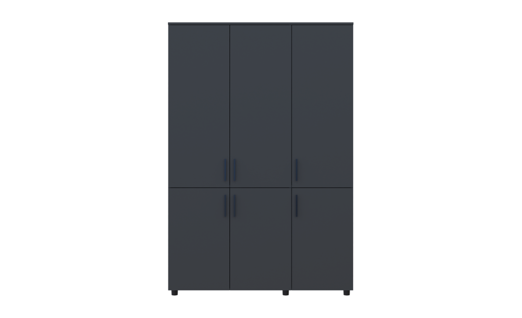 Nyílóajtós gardrobszekrény Doros Thorn Antracit 3 ajtó vállfás 135x51,6x200 (44900491)