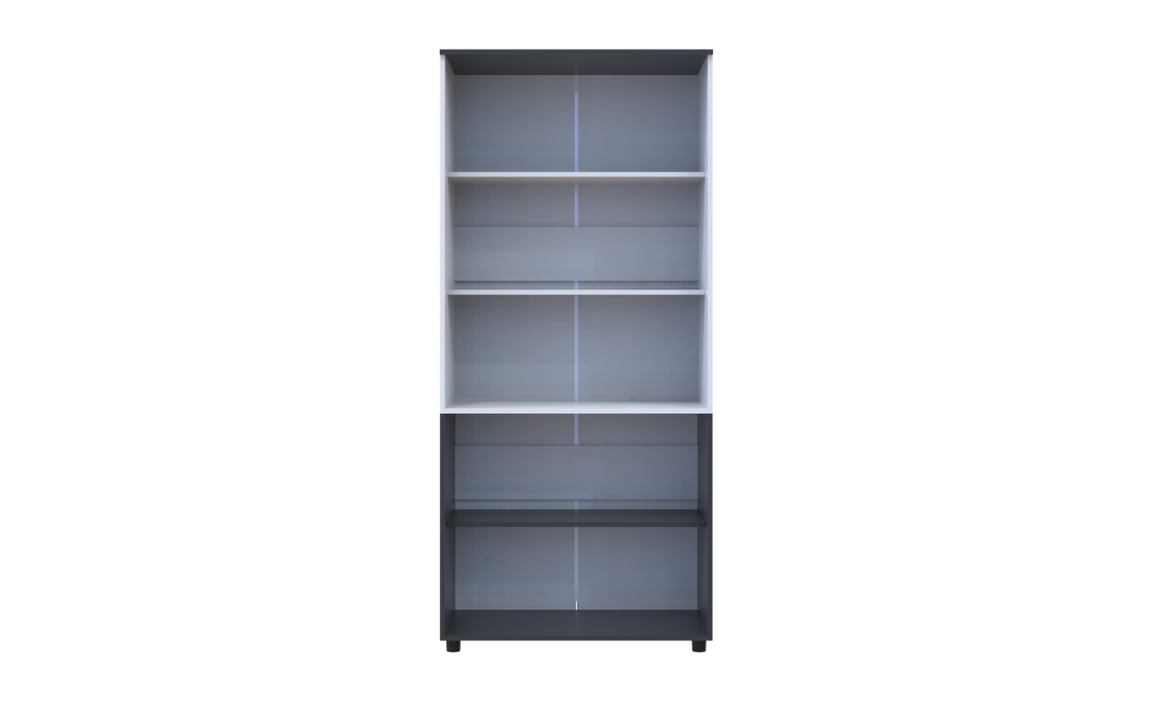 Nyílóajtós gardrobszekrény Doros Thorn Antracit/Fehér 2 ajtó polcokkal 90x51,6x200 (44900468)