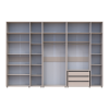 Gardróbszekrény fiókokkal, polcokkal és felsőszekrénnyel Doros Kasper Kasmír 3+2+3 ajtó 360x48x245 (42005744)