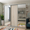 Tolóajtós gardróbszekrény Doros City light Sonoma tölgy 1 bútorlap / 2 tükör 225х60х225 (42002136)