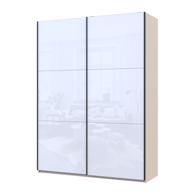 Tolóajtós gardróbszekrény Doros G-Caiser Kasmír / Fehér 2 üveg 3 rész 180x60x240 (42005325)