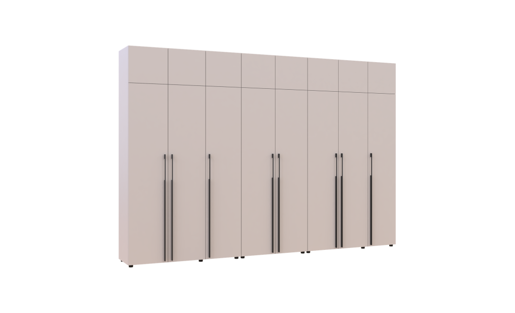 Gardróbszekrény fiókokkal, polcokkal és felsőszekrénnyel Doros Kasper Kasmír 3+2+3 ajtó 360x48x245 (42005744)