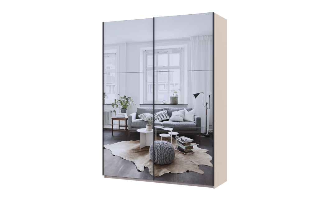 Tolóajtós gardróbszekrény Doros G-Caiser Kasmír 2 Tükör 3 rész 180x60x240 (42005324)