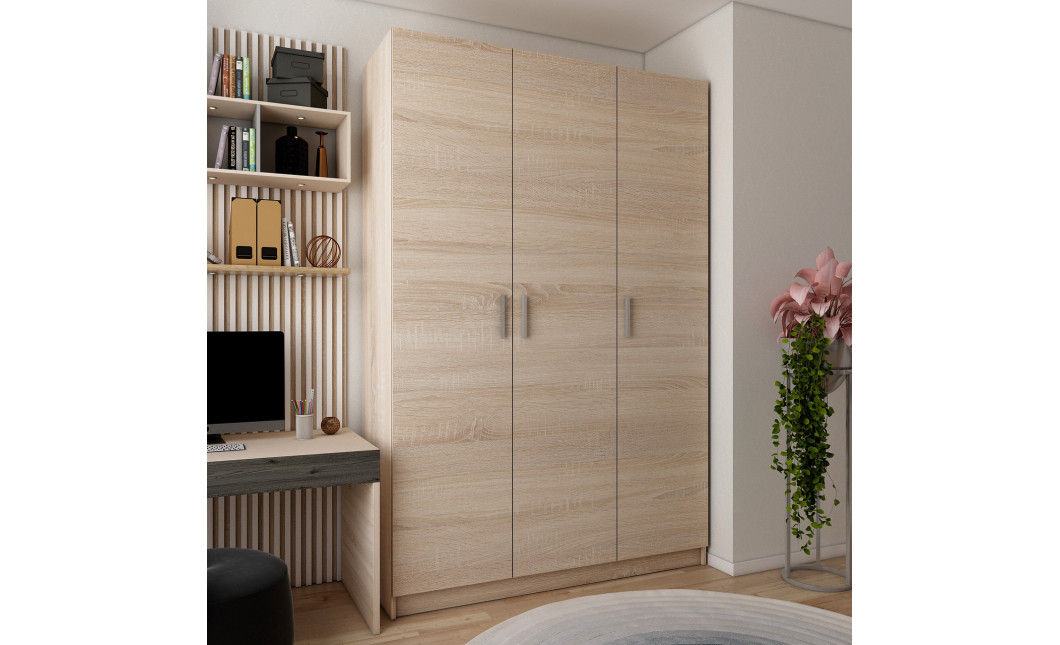 Nyílóajtós gardróbszekrény Doros Promo Sonoma tölgy 3 bútorlap 135x48x204 (80737072)