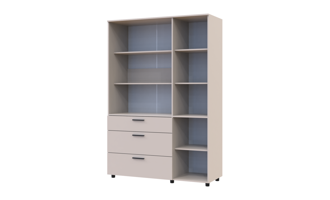 Nyílóajtós gardrobszekrény Doros Thorn Kasmír 3 ajtó/3 fiók polcokkal 135x51,6x200 (44900498)